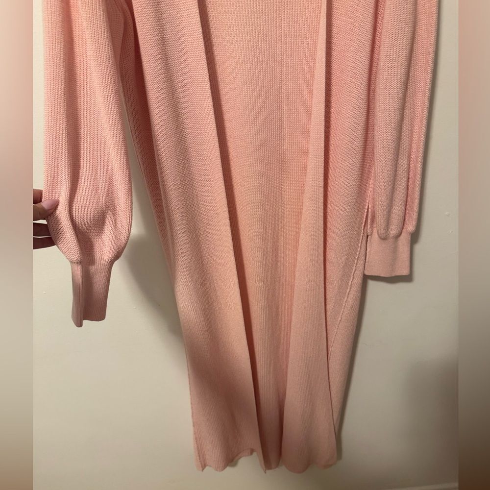 SALE! Free People Pink Long Cardigan Duster Small - Picture 3 of 7